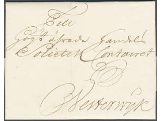 Sweden. Prephilately. Beautiful letter dated "Carlskrona 20: May 1749" sent to Västervik.