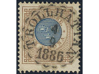 Sweden, Sverige, Sverige, Sverige. Facit 38g used, 1 Krona yellow-brown/blue on …