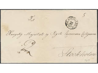 Sweden. K county. CARLSHAMN 25.12.1834, arc postmark. Type 2 on beautiful cover sent to …