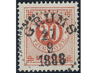 Sweden, Sverige, Sverige, Sverige. Facit 46c used, 20 öre dark orange-red. Superb …