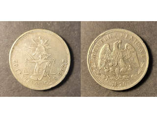 Mexico 50 centavos 1870 Go S, VF