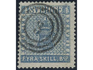 Sweden. Facit 2e. Beautiful 4-skill with a well placed "3" Lübeck. Cert HOW: Small …
