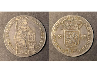 Nederländska Ostindien VOC Utrecht 10 stuivers 1786, VF