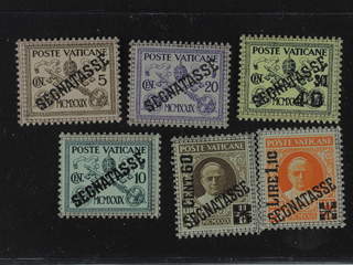Vatican. Postage due Michel 1–6 ★★ , 1931 Overprint SET (6). EUR 200