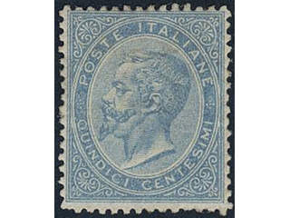 Italy. Michel 18 ★, 1863 Viktor Emanuel II 15 c pale blue. EUR 2200