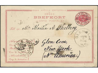Sweden. Postal stationery, Single postcard, Facit bKe4, Postcard 10 öre sent from …