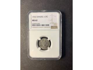 Danzig 1/2 gulden 1932, XF-UNC, NGC MS62