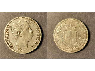 Italy Umberto I (1878-1900) 2 lire 1885, VF Key date!