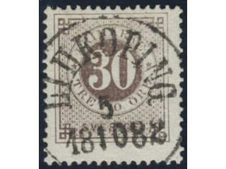 Sweden, Sverige, Sverige, Sverige. Facit 35g used, 30 öre brown blurred print. Superb …