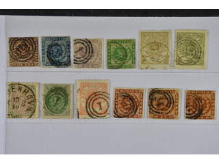 Denmark. Used 1851–1905. All different, e.g. F 2-3, 6, 8, 14-15, 21, 24. Mostly good …