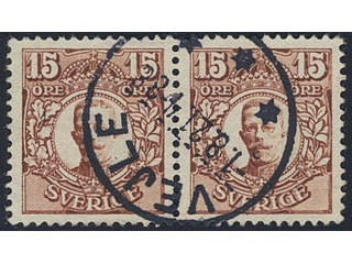Sweden. Facit 84. DENMARK. Danish town cancellation VEJLE 1.8.21 on Swedish stamps 2x15 …