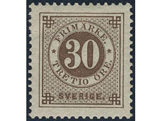 Sweden. Facit 47e ★, 30 öre yellowish brown. Superb. Certificate HOW 4, 4, 4 (2009).