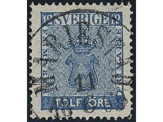 Sweden. Facit 9c3 used , 12 öre blue, perforation of 1865. EXCELLENT cancellation …