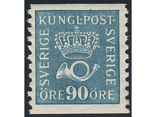 Sweden. Facit 167bA3 ★, 90 öre greenish blue vertical perf 9¾ on white paper (A3). …