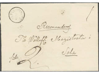 Sweden. C county. ENKÖPING 2.9.1856, arc postmark. Type 3 on registered cover sent …