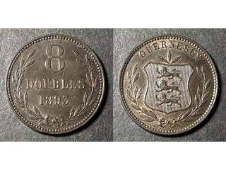 Guernsey Queen Victoria (1837-1901) 8 doubles 1893 H, AU