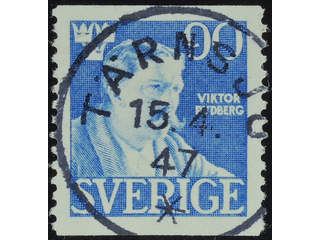 Sweden. Facit 362 used , 1945 Victor Rydberg 90 öre light blue. EXCELLENT cancellation …