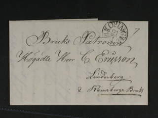 Sweden. U county. KÖPING 21.1.1834, arc postmark. Type 2 on beautiful letter sent to …