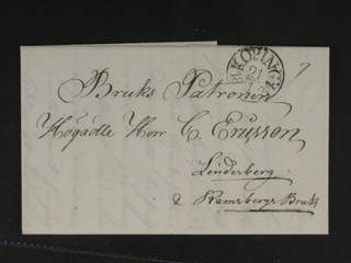 Sweden. U county. KÖPING 21.1.1834, arc postmark. Type 2 on beautiful letter sent to …
