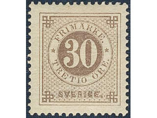 Sweden. Facit 47f ★, 30 öre orange-brown. Very fine and fresh. SEK 1700