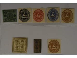 Germany Braunschweig. Lot (★) 1850s–1860s on stock card. Mi 9, 10, 17–20. Mostly good …