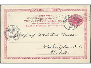 Sweden. Postal stationery, Single postcard, Facit bKe13, Postcard 10 öre sent from …