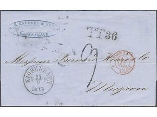 Denmark. Prephilately. Letter dated "Copenhagen le 23 Sept. 1865" sent to France. …