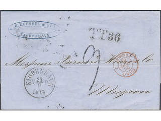 Denmark. Prephilately. Letter dated "Copenhagen le 23 Sept. 1865" sent to France. …