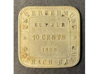 Nederländska Ostindien Goerach Batoe 10 cents 1890, VF-XF