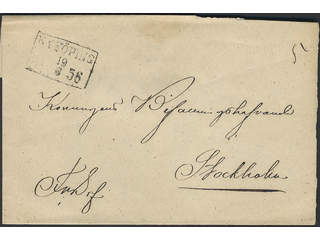 Sweden. D county. NYKÖPING 19.6.1856, rectangular postmark. Type 1 on cover sent during …