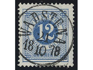 Sweden. Facit 32c used , 12 öre deep blue-ultramarine on white paper. EXCELLENT …