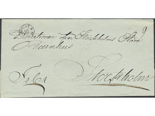 Sweden. C county. UPSALA 25.1.1835, arc postmark. Type 3 on cover sent to Stockholm. …