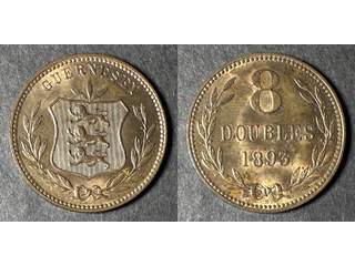 Guernsey Queen Victoria (1837-1901) 8 doubles 1893 H, AU/UNC