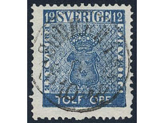 Sweden, Sverige, Sverige, Sverige. Facit 9a2 used, 12 öre greenish blue with double …