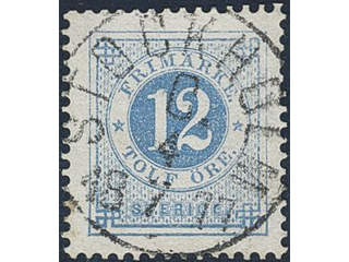 Sweden. Facit 32a used , 12 öre dull light blue. EXCELLENT cancellation STOCKHOLM C …