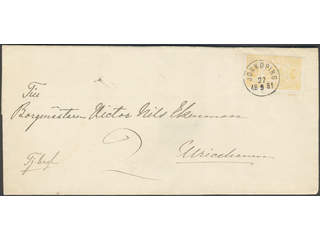 Sweden. Official Facit Tj20 , 24 öre yellow, perf 13 on beautiful 2-fold cover sent from …