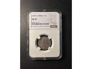 Sydafrika Paul Kruger (1883-1902) 1 shilling 1897, NGC AU55
