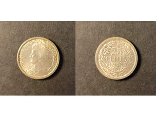 Nederländerna Wilhelmina (1890-1948) 25 cents 1918, UNC