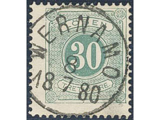 Sweden. Postage due Facit L18a used , 30 öre deep blue-green, perf 13. EXCELLENT …