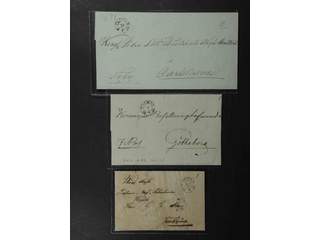 Sweden. H county. CALMAR, arc postmark type 3 on two covers and one front, 1835–1837. …