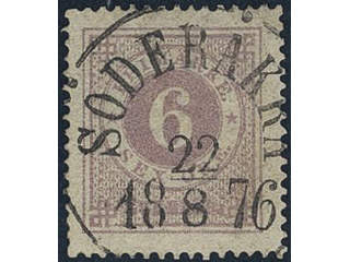 Sweden, Sverige, Sverige, Sverige. Facit 20j used, 6 öre lilac. EXCELLENT cancellation …