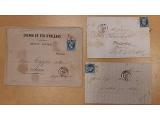 France. Michel 13 cover , 1854 Emperor Napoleon III 20 c blue in partly different types …