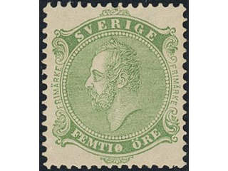 Sweden, C A Nymans proposal stamp FEMTIO öre in light green colour …