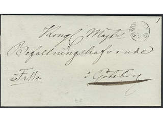Sweden. O county. KONGELF 22.2.1834, arc postmark. Type 2 on cover sent to Gothenburg. …