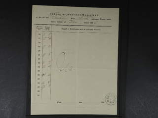 Sweden. Postal document. Unnumbered form, excerpt from the arrival register sued in …
