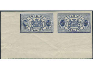 Sweden, Sverige, Sverige, Sverige. Official Facit Tj19v1 ★★, 20 öre blue, imperf. One …