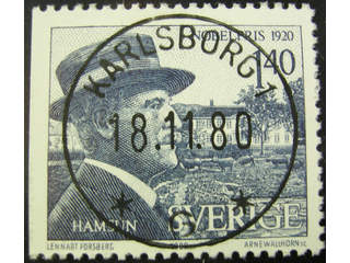 Sweden. Facit 1146 used , 1980 Nobel prize 1920 1.40 Kr blue. EXCELLENT cancellation …