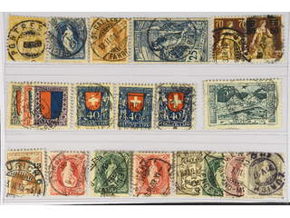 Switzerland. Used 1882–1923. All different, e.g. Mi 56, 62, 64, 73, 108, 127, 153-55, …