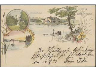 Sweden. Postcard Facit 52 , Gruss Aus. Oxelösund, "Helsning från", used card sent from …