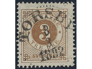 Sweden, Sverige, Sverige, Sverige. Facit 41b used, 3 öre orange-brown. Superb …